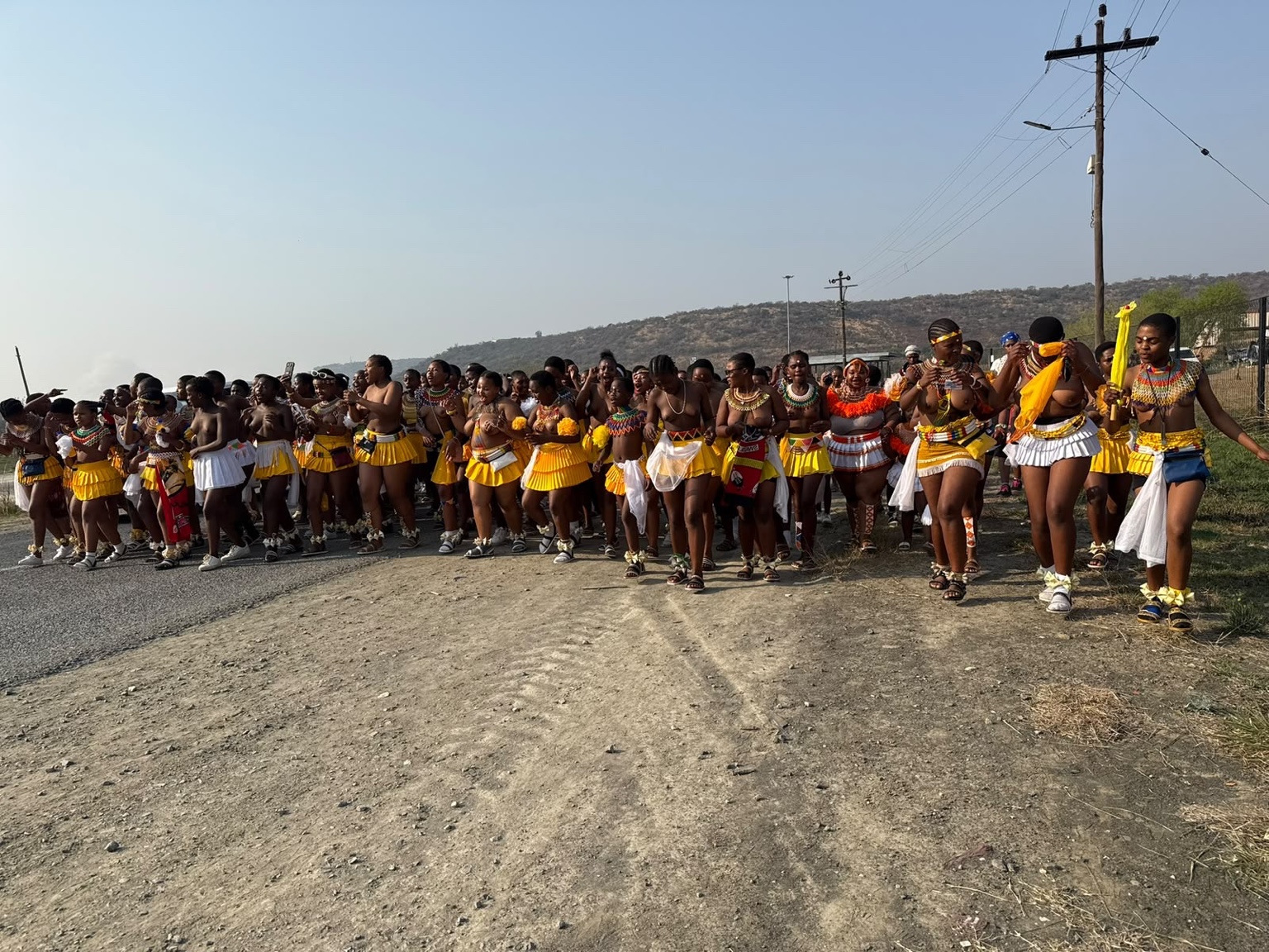 Participants in traditional clothing at a community heritage gathering